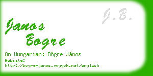 janos bogre business card