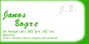 janos bogre business card